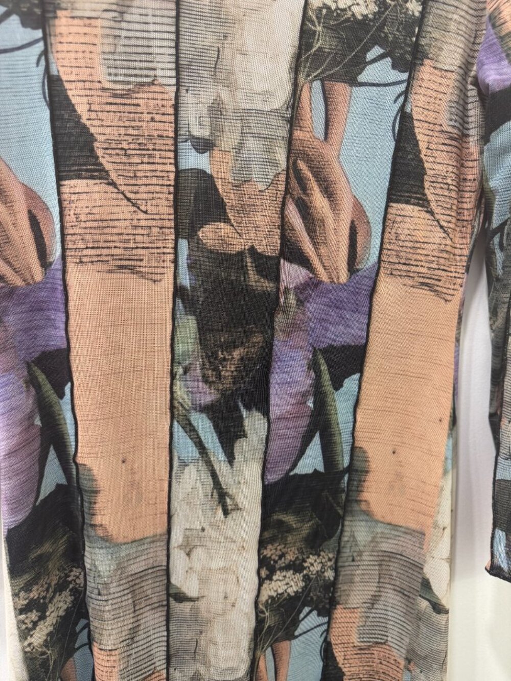 Patterned Mesh Maxi Dress - Picture 2 of 3
